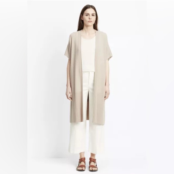 Vince Sweaters - Vince Wool-Cashmere Blend Cardigan in Light Beige